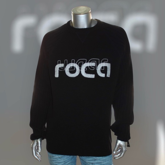 Men's Rocawear BlackGreyWhite Sweater 100% Lamb's Wool